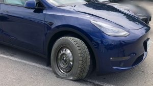 Tesla flat tire