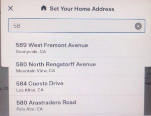 Set a home address Tesla