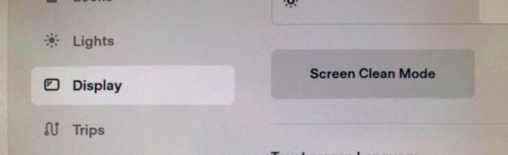 Tesla Screen Cleaning Mode