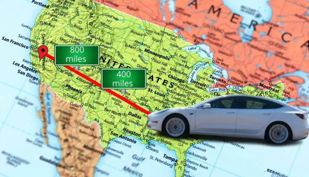How far can a tesla go on one charge eliminate range anxiety