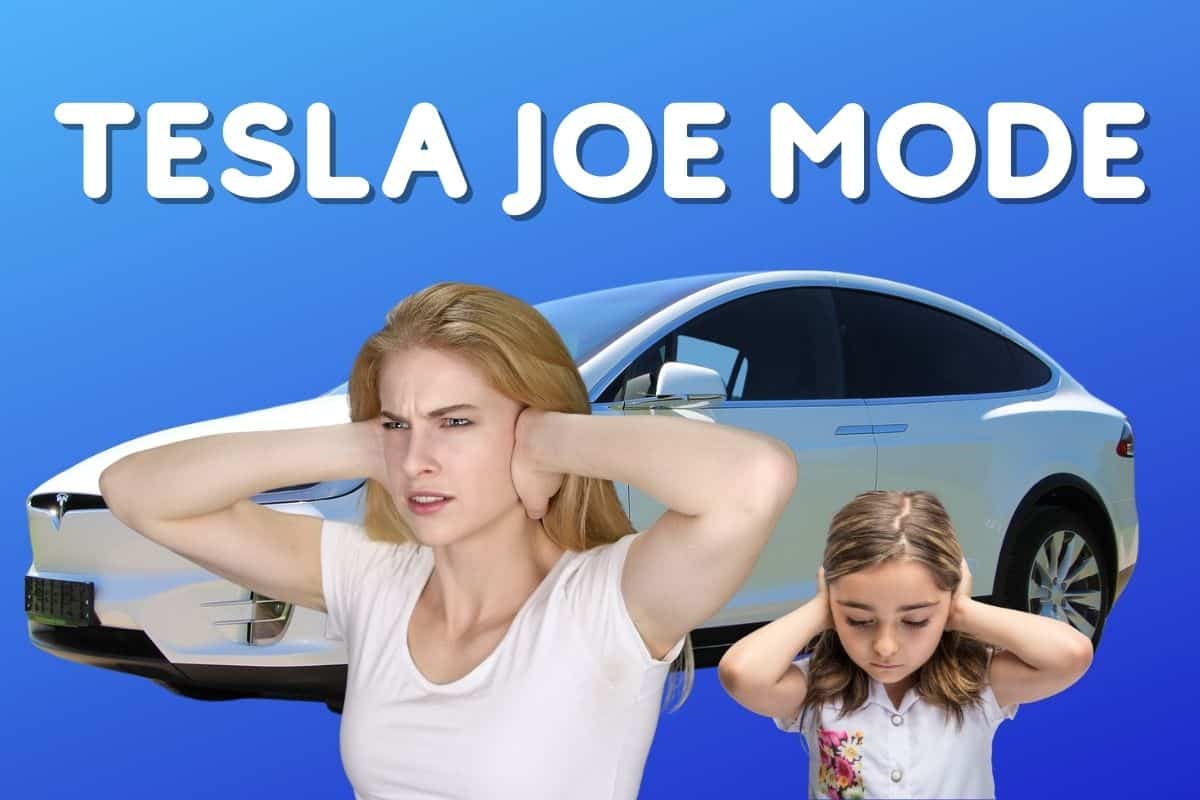 Women and Child with their hands on their ears. Title reads Tesla Joe Mode