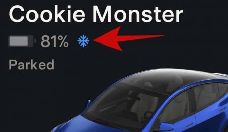 Tesla Blue Snowflake on the Tesla app means the regenerative braking is reduced