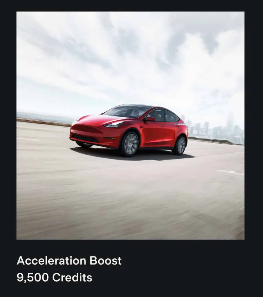 Cost of Acceleration boost using Tesla credits for the Tesla Referral Program