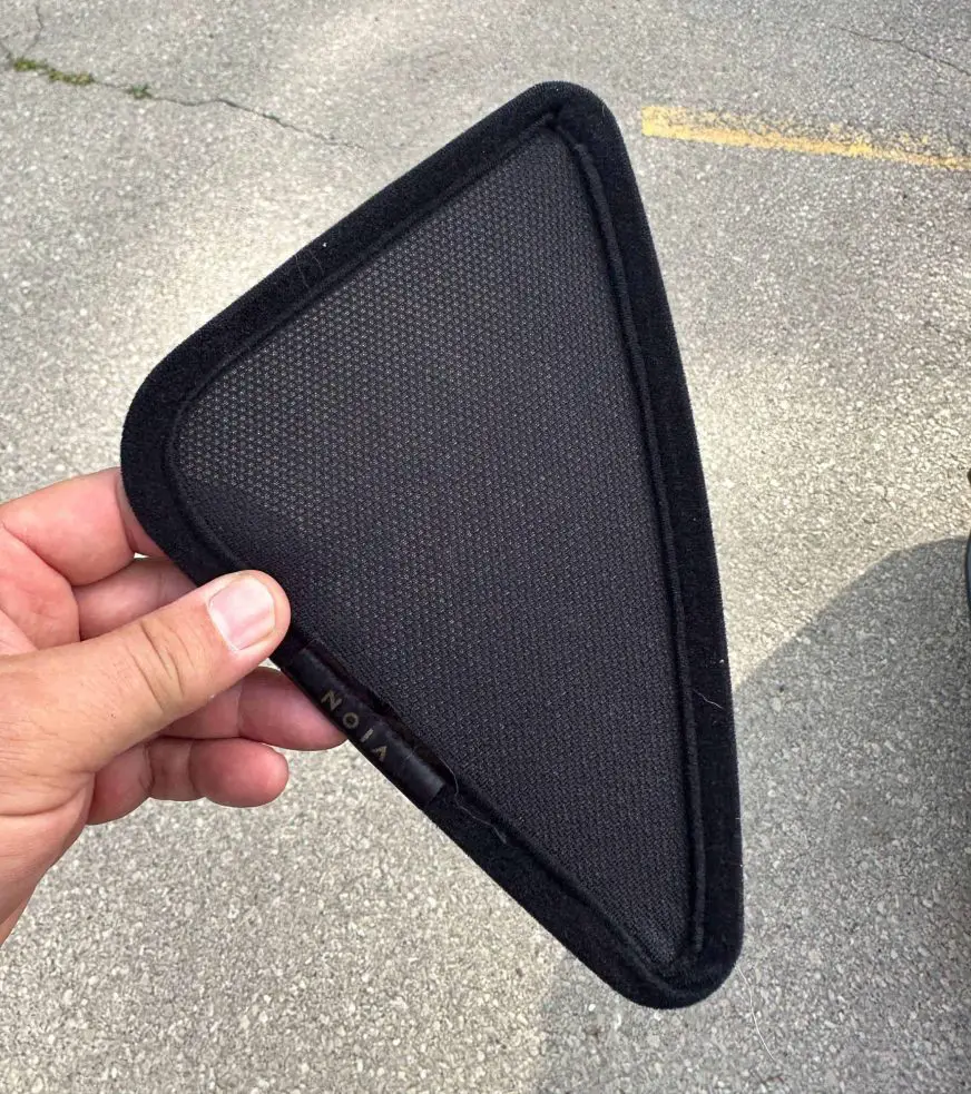 triangle shade included with the Sunshade for Tesla Model Y